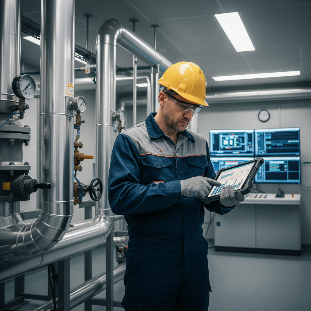 Especialista evaluando resultados servicio ondas guiadas planta industrial