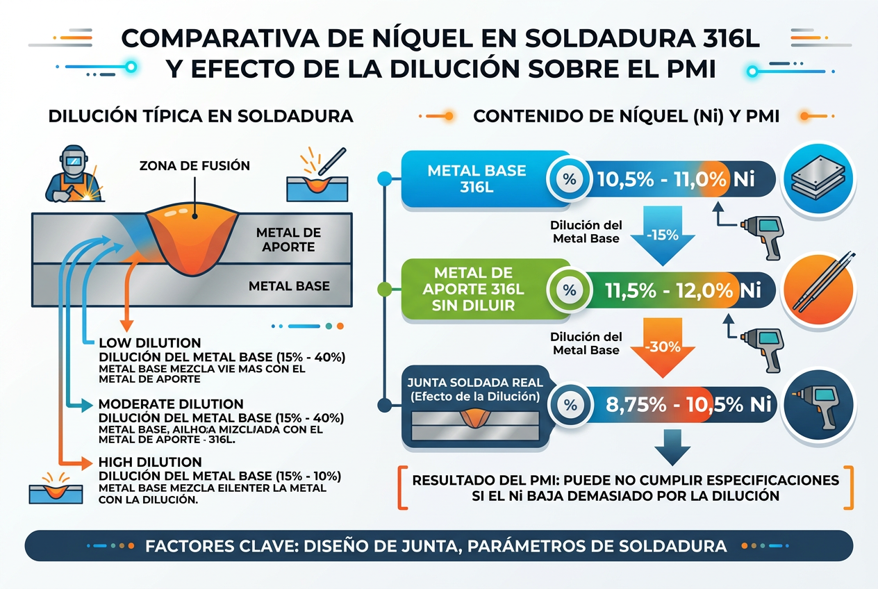 Infografía sobre dilución del cordón y lectura correcta en PMI